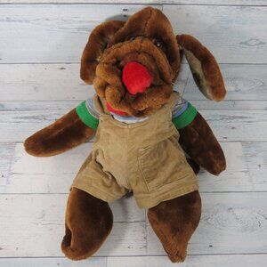 Vtg Heritage Collection Wrinkles Dog Hand Puppet 18" Plush Stuffed Animal Outfit